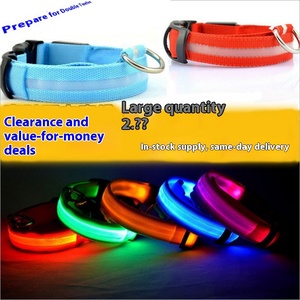 개를위한 충전식 <span class=keywords><strong>LED</strong></span> 발광 고리 대형 중형 소형 테디 골든 리트리버 애완 동물 고리 내구성 폴리 에스테르로 만든 - Product Image 4