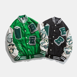 Varsity เสื้อแจ็คเก็ตสำหรับผู้ชาย,เสื้อแจ็กเก็ตเบสบอลแบบเลือกลายได้ตามต้องการ - Product Image 5