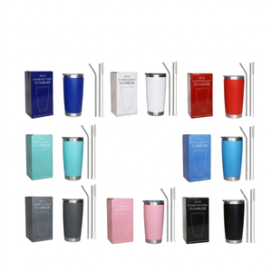 Vaso de vidrio brillante para sublimación RTS20oz, con tapa blanca brillante, multicolor, para refrescos, cerveza, agua, color púrpura, rojo clásico - Product Image 1