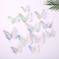 3D Hohle Schmetterling Wanddekoration Aufkleber Kuchendekoration Wohnzimmer Dreidimensionale Schmetterlingsdekoration Partydekoration