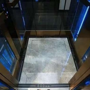 Ascenseur résidentiel moderne de luxe à plancher en PVC, ascenseur panoramique à verre rond, machine sans engrenage à traction pour villas - Product Image 3