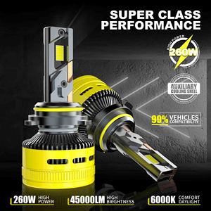 Vente en gros Offre Spéciale en stock 260W 45000Lm CSP 4575 6500K H4 H7 CANbus voiture LED phares ampoules 2Y garantie HB3 H4 pour Toyota - Product Image 3