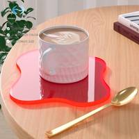 Sous-verre en acrylique transparent personnalisé, irrégulier, pour décoration de table et de boissons