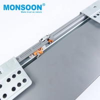 Glissière de tiroir en acier inoxydable gris, glissière de tiroir en métal pour armoire de cuisine, glissière de tiroir à fermeture douce, glissière de tiroir en métal pour boîte, glissière de tiroir pour table