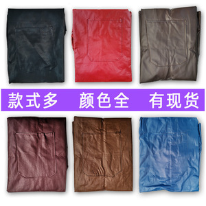 Delantal de cuero sintético de manga larga, impermeable, a prueba de aceite, para cocinar, de color sólido, para uso diario de adultos. - Product Image 4