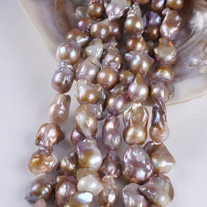 Bracelet en perles d'eau douce fait main de Zhuji, perles naturelles de forme irrégulière, grandes perles de forme pomme de terre, 14-18 mm, vente en gros - Product Image 2