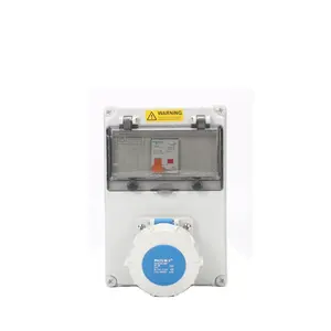 IP65 32A 2P Waterproof Industrial Socket Box Outdoor Wall Distribution Box With Mcb Rcbo Switch Power Supply Charging