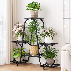 Support de plantes moderne en fer forgé multi-niveaux, étagère à fleurs sur pied pour balcon intérieur, rangement pour maison, jardin et salon - Product Image 3