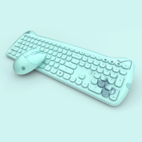 Combo clavier souris sans fil 2.4G en forme de chat en gros d'usine en stock