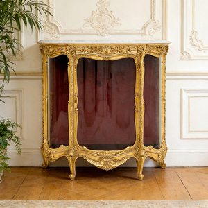 Buffet de salon écologique au fini antique classique, avec sculpture à la main en feuille d'or, vitrine de luxe de style français - Product Image 1