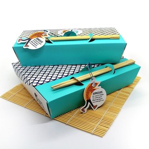 ที่กำหนดเองรีไซเคิลกระดาษกล่องซูชิ Takeaway ของขวัญหรูหราซูชิบรรจุภัณฑ์กล่อง - Product Image 3