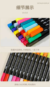 Rotuladores <span class=keywords><strong>de</strong></span> doble cabeza Plumas <span class=keywords><strong>de</strong></span> acuarela <span class=keywords><strong>de</strong></span> plástico Juego <span class=keywords><strong>de</strong></span> delineador lavable sin manchas para estudiantes y niños para <span class=keywords><strong>dibujo</strong></span> artístico - Product Image 5