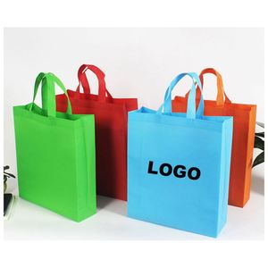 Bolsa de tela no tejida al por mayor para supermercado, con diseño de dibujos animados, de marca, a la moda, para compras, sin estampado, de proveedor. - Product Image 1