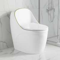 Ensemble WC monobloc moderne de luxe en céramique à double chasse, à fermeture douce, à poser au sol, avec chasse d'eau à jet siphonique, pour salle de bain scolaire