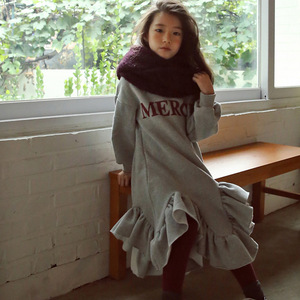 Vestidos de Invierno con Peplum de Último Diseño para Niñas, Vestido Largo al por Mayor del Mercado de China, Estilo Pasarela, para Niñas - Product Image 3