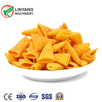 Ligne de production industrielle de snacks soufflés en forme de bugles, extrudeuse bivis, machine de fabrication de snacks croustillants triangulaires