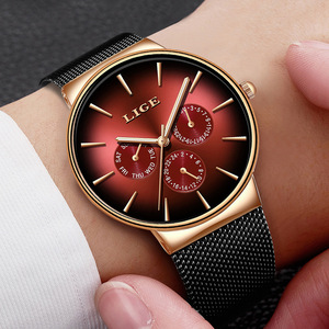 <span class=keywords><strong>LIGE</strong></span> Relojes de cuarzo multifunción multicolor para <span class=keywords><strong>hombre</strong></span> con diseño de tendencia de buena calidad de lujo Superior a bajo <span class=keywords><strong>precio</strong></span> con banda de acero de malla - Product Image 2