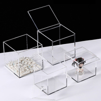 Boîte de rangement en acrylique transparente sur mesure avec couvercle, modèle carré, boîtes cadeaux cube transparentes, organisateur