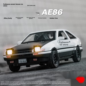 รถโมเดลโลหะไดแคสต์ ฟูจิวาระ AE86 ยี่ห้อเทียนเซิง ขนาด 1:32 พร้อมเสียง ไฟ และประตูที่เปิดได้ - Product Image 2
