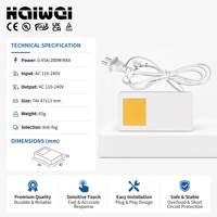 Interrupteur tactile anti-buée ABS IP22 à une touche, AC110-240V 200W, pour miroir à vapeur de mercure 1-6mm, avec driver intégré pour dégivrage de salle de bain