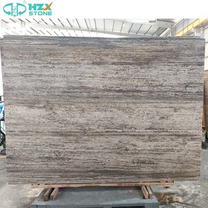 Hzx xác thực Ý silvergrey travertine gạch tấm hiện đại cao cấp tự nhiên sàn đá mặt tiền không thấm nước đánh bóng biệt thự - Product Image 1