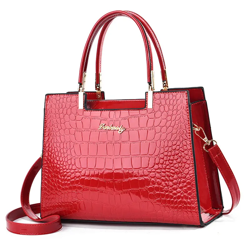 Private Design Trendy Elegant Crocodile Vegan Leather Stylish Women Handbags Large Capacity Crossbody Tote Bag