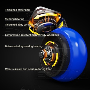 औद्योगिक 300 किलोग्राम चार पहिया प्लास्टिक प्लेटफॉर्म ट्रॉली 90 सेमी * 60 सेमी तह रबर पहियों के ओम के साथ शॉपिंग कार्ट - Product Image 5