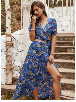 Designer Model hot sale item Summer cotton V-neck short flounce sleeves waist belted solid short jumpsuit