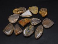 Quartz Rutile Doré Forme Fantaisie Cabochon pour la Fabrication de Bijoux Pierre Naturelle Bonne Qualité Fournitures Grossistes Nouvelle Arrivée 20-30mm 50g