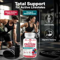 Qbioflex Offre Spéciale Gommes Protéinées au Whey Sans Sucre Gain de Masse Supplément Protéiné Saveur Baies Mixtes