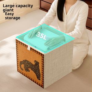 Boîte de <span class=keywords><strong>rangement</strong></span> pliante en cuir de style milieu du siècle, panier de <span class=keywords><strong>rangement</strong></span> à tiroirs et grille <span class=keywords><strong>Kallax</strong></span>, boîte de <span class=keywords><strong>rangement</strong></span> en tissu - Product Image 2