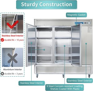 Cucina commerciale <span class=keywords><strong>frigo</strong></span> Hotel verticale Freezer refrigeratore frigoriferi verticale <span class=keywords><strong>frigo</strong></span> a <span class=keywords><strong>doppia</strong></span> porta - Product Image 4