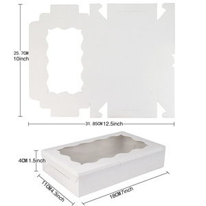 Caja de Papel Kraft Reciclado de Grado Alimenticio de 350 g/m², Cajas de Embalaje para Postres con Logotipo Personalizado, Caja Ecológica Blanca y Marrón con Tapa Transparente - Product Image 6