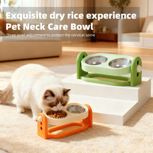 Tigela Dupla de Aço Inoxidável Ajustável e Fácil de Limpar para Alimentação Lenta de Animais de Estimação, Tigelas Elevadas Inclináveis para Cães - Product Image 4