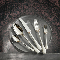 Offre Spéciale – Ensemble de Couverts de Luxe en Acier Inoxydable de Haute Qualité avec Manche Gravé Effet Miroir – Vaisselle Moderne pour Mariages