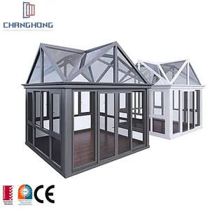 Modern Design Outdoor Aluminium Glass Sunroom Garden Veranda Solarium Free Standing Sun Room