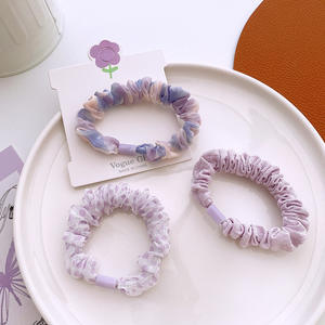 3 piezas Sweet Hair Scrunchies a cuadros Cola de Caballo bandas elásticas para el cabello al por mayor bandas para el cabello de tela para niñas - Product Image 4