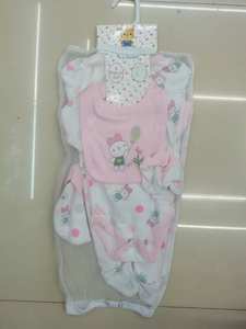 ベビー長袖ロンパース、キュートなプリント柄コットン製クライミングスーツ、5点セットパジャマ、ODM、春夏、新生児向け - Product Image 4