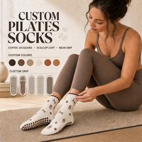 Chaussettes de Pilates personnalisées pour femmes, chaussettes d'entraînement antidérapantes de haute qualité, impression personnalisée, logo gratuit, chaussettes antidérapantes pour Pilates