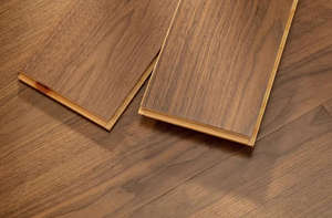 Planchers en bois multicouches, planches en noyer noir, revêtement de sol en bois lisse, <span class=keywords><strong>parquet</strong></span>, profil à clic - Product Image 4