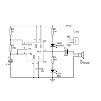 Kit DIY d'oscillateur multi-harmonique NE555, circuit Astable, double lampe flash LED, buzzer, module d'expérimentation électronique pédagogique
