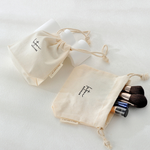Prix le plus bas : Sachet à cordon personnalisé en coton et lin avec ruban, pochette pour bijoux et cadeaux - Product Image 6