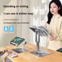 Support de tablette pliable et déformable pouvant pivoter à 360 degrés. Support pour ordinateur portable réglable en hauteur en alliage d'aluminium