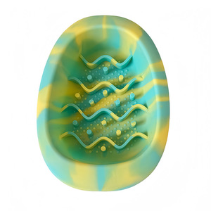 Mangkuk makanan anjing dan kucing pola polos, silikon ramah lingkungan antiselip telur kembang untuk hewan kecil - Product Image 5