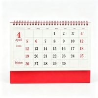 Kalender Meja Kertas Kardus Ramah Lingkungan Logo Kustom 2027 CMYK Full Color Offset Perencana Bulanan Untuk Penggunaan Kantor