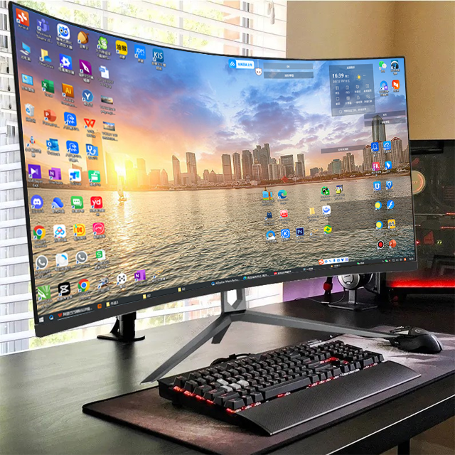 Wholesale Factory Monitor 32 Inch 34 Inch Curved Borderless Professional Gaming Monitors OEM LCD 1800R 165Hz