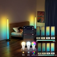 Lámpara de Pie LED RGB Inteligente Multifunción, Sincronización Musical, Ritmo Ambiental, Alto CRI 90, Altura Ajustable, Control Remoto/App/Voz