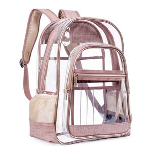 Transparent <b>Backpack</b> Softback 15 Inches Waterproof With Zipper Pocket <b>Student</b> Unisex - Product Image 1