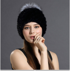 Chapeau en fourrure de vison véritable de style russe personnalisé, bonnet d'hiver avec pompon en fourrure de renard, chapeau doux et chaud pour femmes - Product Image 3
