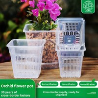 Pot à orchidées transparent écologique, pot en résine respirant pour le contrôle des racines, pot à fleurs pour Phalaenopsis, dégradable, économiseur d'eau